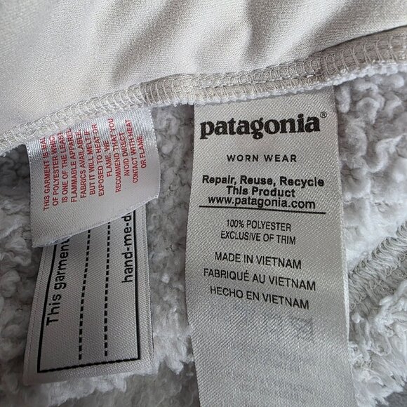 Womens Patagonia Los Gatos White Fleece Vest Jacket Full Zip Polyester Size XL - Picture 3 of 8
